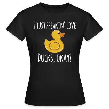 J'aime juste les canards, d'accord? - T-shirt Femme - noir - Devant - AI Model Female 172 dark (172cm)