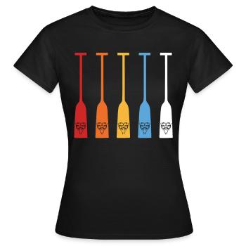Drachenboot Paddel Retro - Frauen T-Shirt - Schwarz - Vorne - AI Model Female 172 dark (172cm)