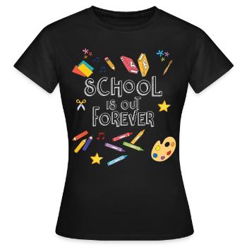 École à l’école pour toujours - Fin de l’école - T-shirt Femme - noir - Devant - AI Model Female 172 dark (172cm)