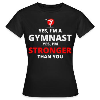 Gymnastik Turner Backflip Tumbling Akrobatik - Frauen T-Shirt - Schwarz - Vorne - AI Model Female 172 dark (172cm)
