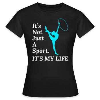 Gymnastik Turner Backflip Tumbling Akrobatik - Frauen T-Shirt - Schwarz - Vorne - AI Model Female 172 dark (172cm)