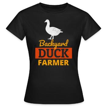 Hinterhof Ente Farmer Tierhaltung Farm Lustig - Frauen T-Shirt - Schwarz - Vorne - AI Model Female 172 dark (172cm)