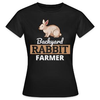 Hinterhof Kaninchen Landwirt Tierhaltung Farm Lustig - Frauen T-Shirt - Schwarz - Vorne - AI Model Female 172 dark (172cm)