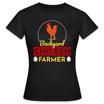 Hinterhof Hühner Farmer Tierhaltung Farm Lustig - Frauen T-Shirt - Schwarz - Vorne - AI Model Female 172 dark (172cm)