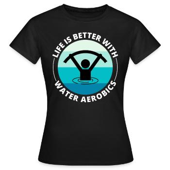 Aquagym Fitness aquatique Aqua Exercice - T-shirt Femme - noir - Devant - AI Model Female 172 dark (172cm)