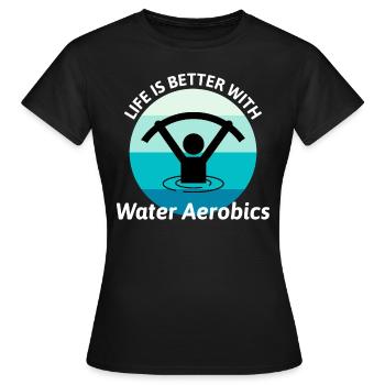 Aquagym Fitness aquatique Aqua Exercice - T-shirt Femme - noir - Devant - AI Model Female 172 dark (172cm)