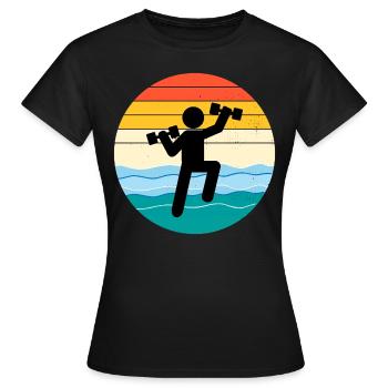 Aquagym Aquatique Fitness Aquatique Vintage Rétro - T-shirt Femme - noir - Devant - AI Model Female 172 dark (172cm)