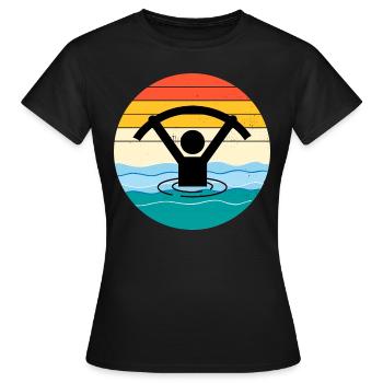 Aquagym Aquatique Fitness Aquatique Vintage Rétro - T-shirt Femme - noir - Devant - AI Model Female 172 dark (172cm)