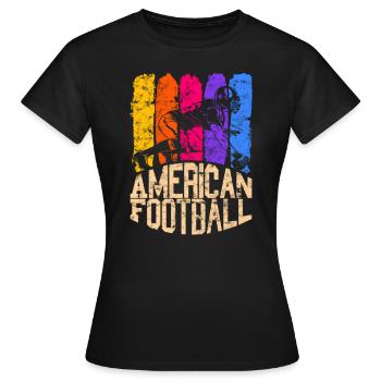 American Football Colour Center - Frauen T-Shirt - Schwarz - Vorne - AI Model Female 172 dark (172cm)