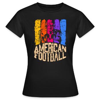 Joueur de couleur de football américain - T-shirt Femme - noir - Devant - AI Model Female 172 dark (172cm)
