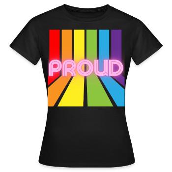 proud pride lgbt lgbtqi - T-shirt Femme - noir - Devant - AI Model Female 172 dark (172cm)