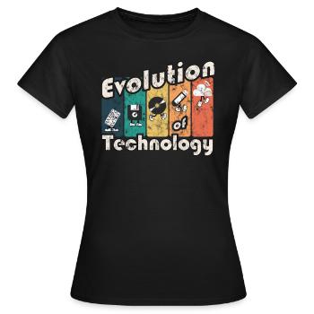 Evolution of Technology - Women's T-Shirt - black - Front - AI Model Female 172 dark (172cm)
