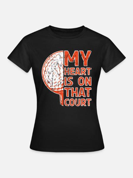 My heart is on that court Golf - Women's T-Shirt - black