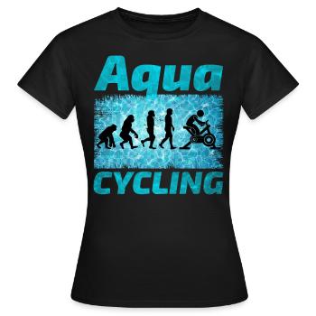 Aqua Cycling Schwimmbad Fitness Evolution - Frauen T-Shirt - Schwarz - Vorne - AI Model Female 172 dark (172cm)