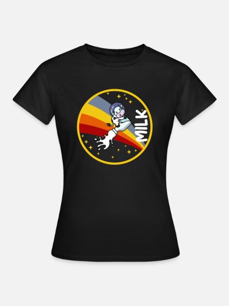 Milch Kuh Flasche Weltraum Astronaut Milchstraße - Frauen T-Shirt - Schwarz