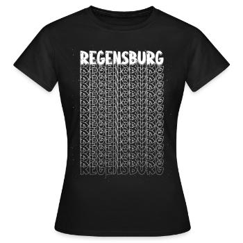 Regensburg Allemagne City Font Skyline - T-shirt Femme - noir - Devant - AI Model Female 172 dark (172cm)