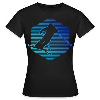 Freestyle Ski Herren Ski Jumping Slopestyle - Frauen T-Shirt - Schwarz - Vorne - AI Model Female 172 dark (172cm)
