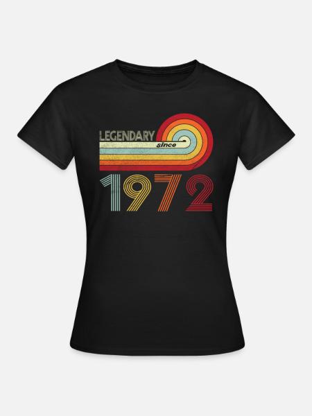 1972 Birthday Legendary since Vintage Rainbow - Women's T-Shirt - black