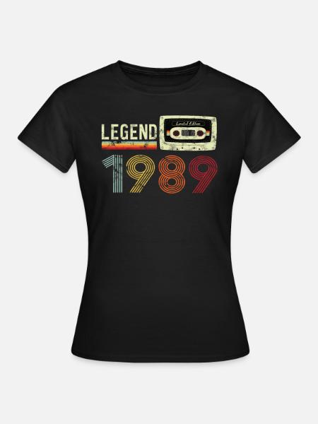 1989 Geburtstag Vintage Cassette - Frauen T-Shirt - Schwarz