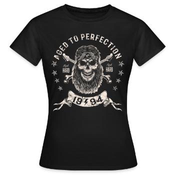 1994 Geburtstag Aged to perfection Rock Hard - Frauen T-Shirt - Schwarz - Vorne - AI Model Female 172 dark (172cm)