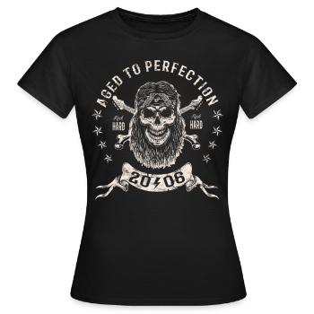 2006 Geburtstag Aged to perfection Rock Hard - Frauen T-Shirt - Schwarz - Vorne - AI Model Female 172 dark (172cm)