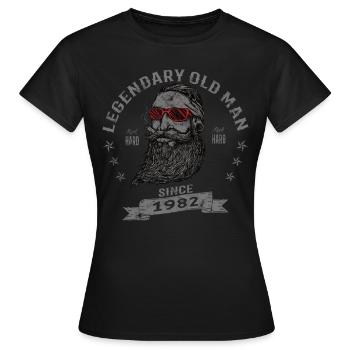 1982 Geburtstag Legendary Old Man - Frauen T-Shirt - Schwarz - Vorne - AI Model Female 172 dark (172cm)