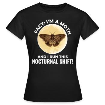 Motte nachtaktives Tier Insektensammler Entomologie - Frauen T-Shirt - Schwarz - Vorne - AI Model Female 172 dark (172cm)