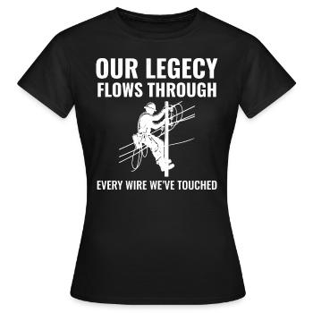Lineman Legacy Wires Dédicace Fierté du réseau électrique - T-shirt Femme - noir - Devant - AI Model Female 172 dark (172cm)