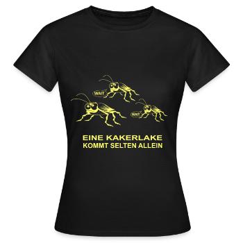 Un cafard vient seul - T-shirt Femme - noir - Devant - AI Model Female 172 dark (172cm)