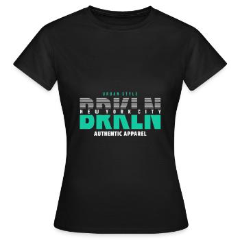 Style urbain de Brooklyn - T-shirt Femme - noir - Devant - AI Model Female 172 dark (172cm)