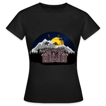 Chauves-souris Carpates, horreur, château, Halloween, effrayant - T-shirt Femme - noir - Devant - AI Model Female 172 dark (172cm)