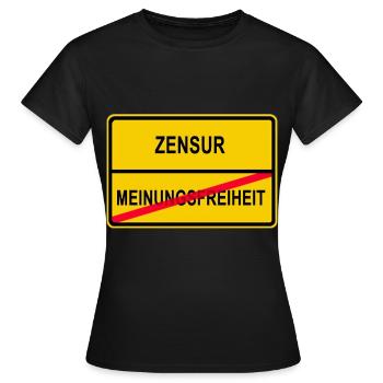 Censorship - Freedom of Expression - Women's T-Shirt - black - Front - AI Model Female 172 dark (172cm)