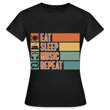 Dj Kopfhörer Lieder - Frauen T-Shirt - Schwarz - Vorne - AI Model Female 172 dark (172cm)