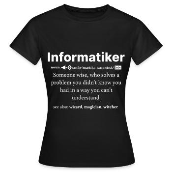 IT Informatik Informatiker Computerarbeit Geschenk - Frauen T-Shirt - Schwarz - Vorne - AI Model Female 172 dark (172cm)