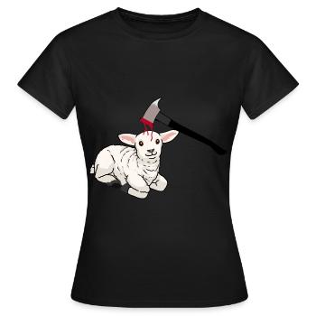 Tierschutz Schaf Oster Lamm Fleisch Konsum - Frauen T-Shirt - Schwarz - Vorne - AI Model Female 172 dark (172cm)