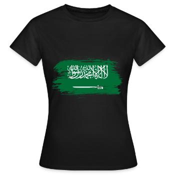 Saudi Arabien Flagge - Frauen T-Shirt - Schwarz - Vorne - AI Model Female 172 dark (172cm)