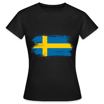 Drapeau suédois - T-shirt Femme - noir - Devant - AI Model Female 172 dark (172cm)