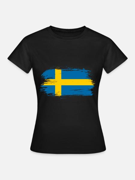 Schweden Flagge - T-shirt dam - svart