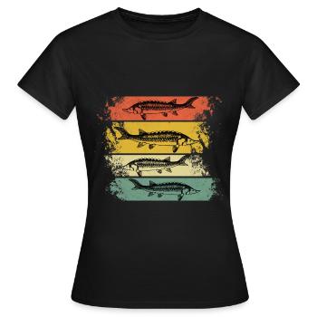 Retro Beluga Stör - Frauen T-Shirt - Schwarz - Vorne - AI Model Female 172 dark (172cm)