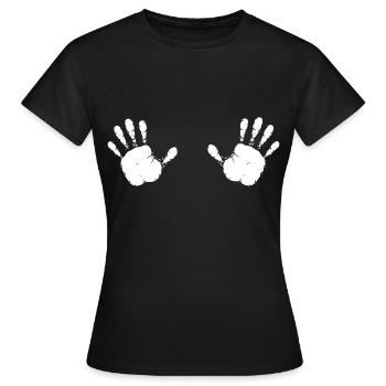 Mains empreintes - T-shirt Femme - noir - Devant - AI Model Female 172 dark (172cm)