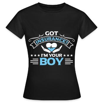 Vendeur d’assurance Agent d’assurance - T-shirt Femme - noir - Devant - AI Model Female 172 dark (172cm)