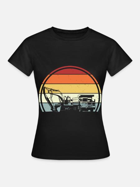 Bagger Baustelle - Frauen T-Shirt - Schwarz