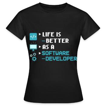 Développeur de logiciels de développement de logiciels - T-shirt Femme - noir - Devant - AI Model Female 172 dark (172cm)