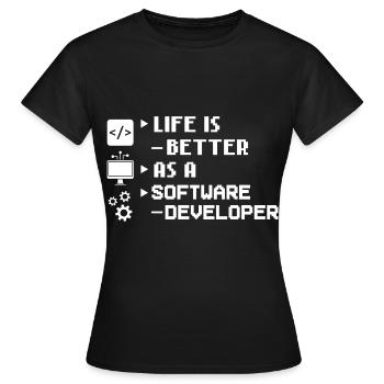 Développeur de logiciels de développement de logiciels - T-shirt Femme - noir - Devant - AI Model Female 172 dark (172cm)