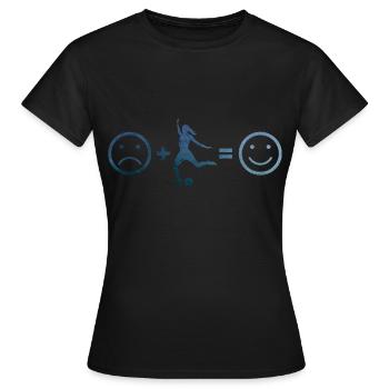 Fussballspiel Soccer Fussballspielen Fussball - Frauen T-Shirt - Schwarz - Vorne - AI Model Female 172 dark (172cm)