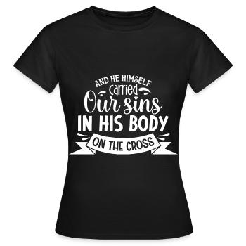 Easter - Celebrate the Resurrection of Jesus - Women's T-Shirt - black - Front - AI Model Female 172 dark (172cm)