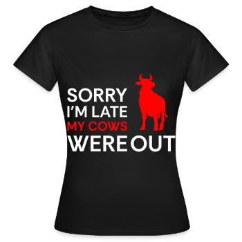 Kühe Milchbauer Kuhglocke - Frauen T-Shirt - Schwarz - Vorne - AI Model Female 172 dark (172cm)