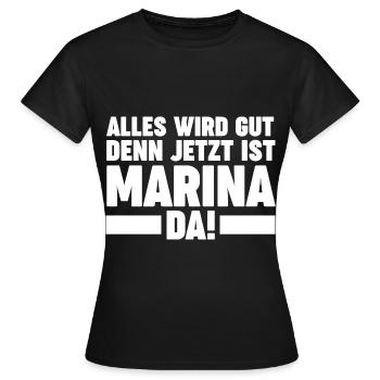 Marina - Frauen T-Shirt - Schwarz - Vorne - AI Model Female 172 dark (172cm)