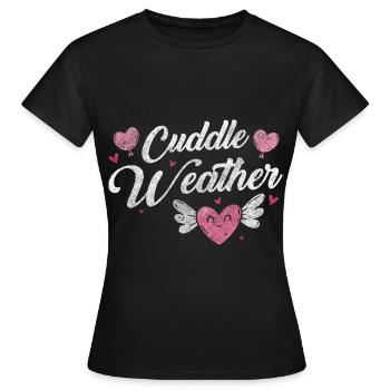 Partenaire relationnel Tendresse câline - T-shirt Femme - noir - Devant - AI Model Female 172 dark (172cm)