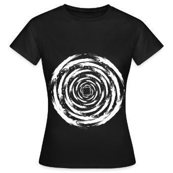 optical illusion circle brush vortex storm - Women's T-Shirt - black - Front - AI Model Female 172 dark (172cm)